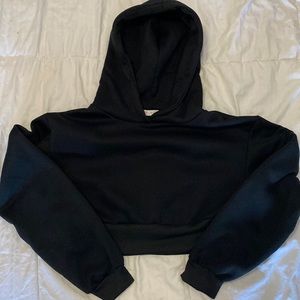 Cropped black hoodie
